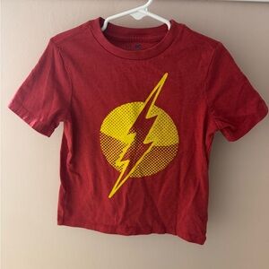 GAP The Flash Red and Yellow Lightning Bolt Kids Tee- XS